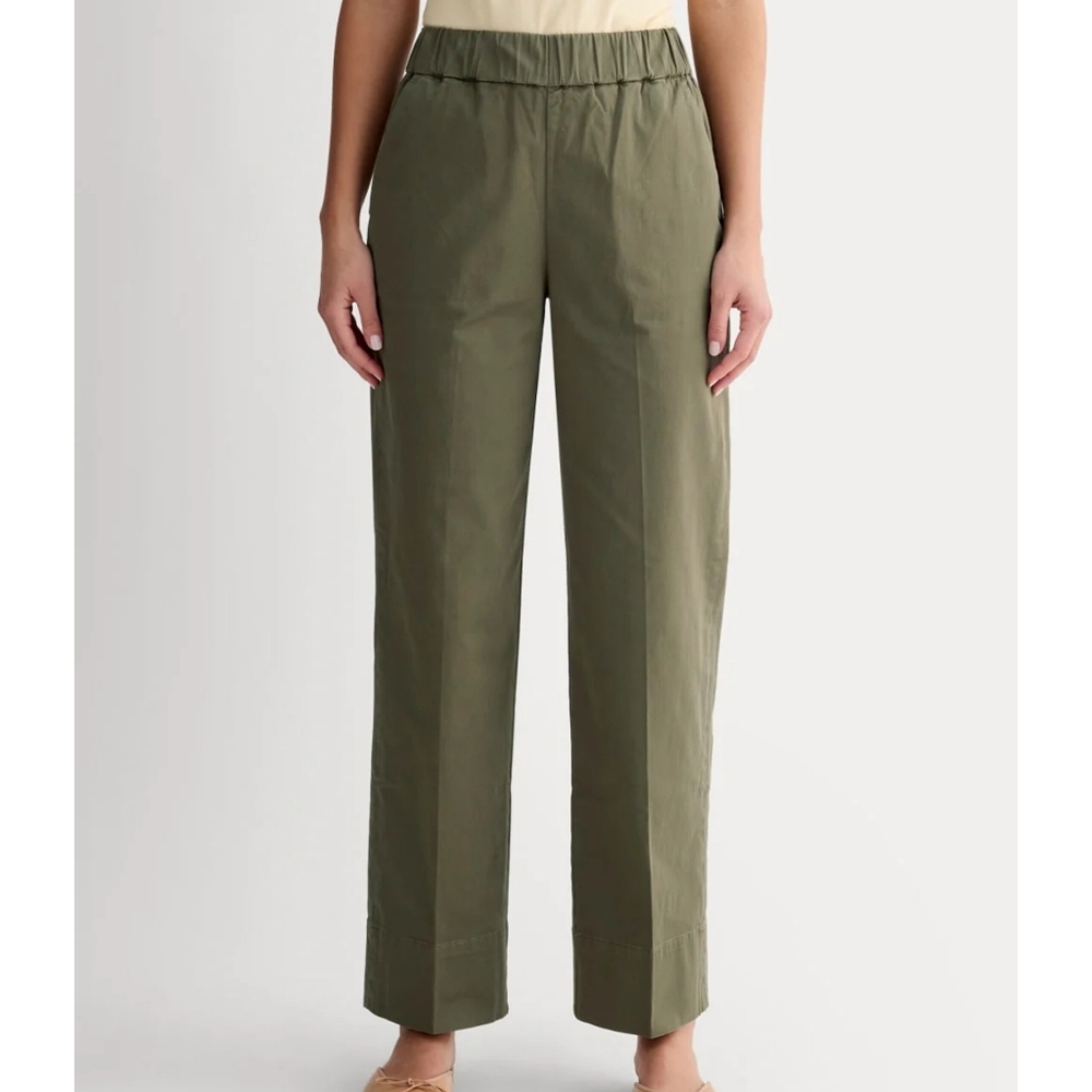 Everlane The Easy Pant Sz S Kalamata Green Cotton Pull-on Straight Leg Organic